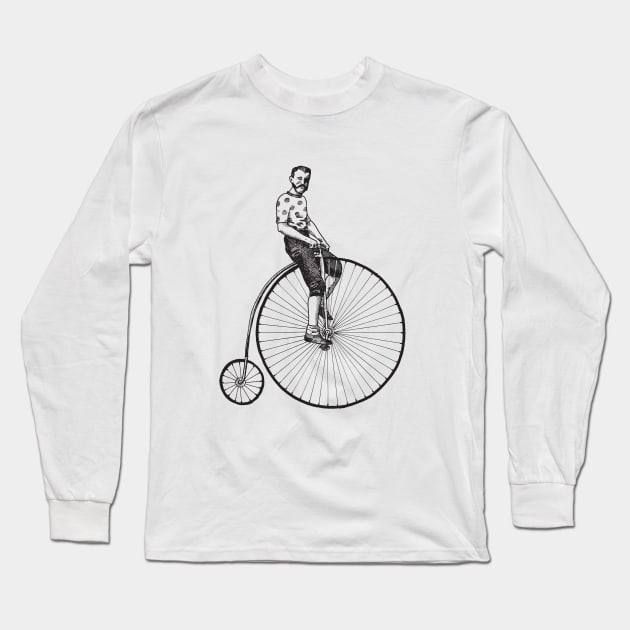 Penny-Farthing King of the Mountain Long Sleeve T-Shirt by JCPhillipps